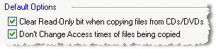 Options for copying files from CD